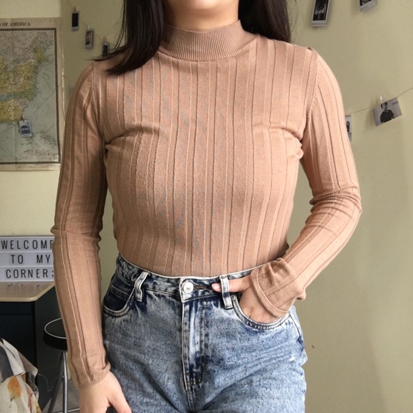 ribbed mockneck sweater - Picture 1 of 3